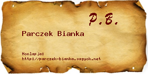 Parczek Bianka névjegykártya
